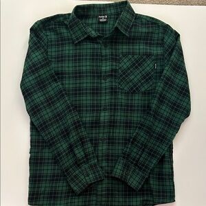 Hurley Boy’s  Green Plaid Shirt